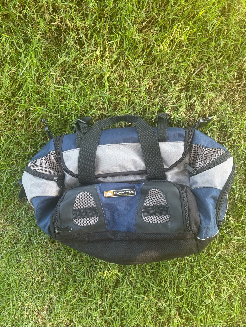 Ozark Trail Navy Blue and Black Duffel Bag with Gray Accents